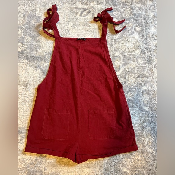 Burgundy Overall Shorts - Picture 5 of 5